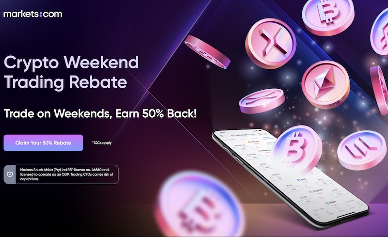 Earn 50% Cashback on Weekend Crypto Trades with Markets.com